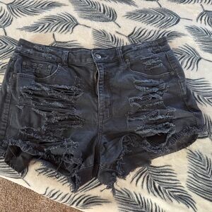 American Eagle Outfitters Ripped Black Jean Shorts